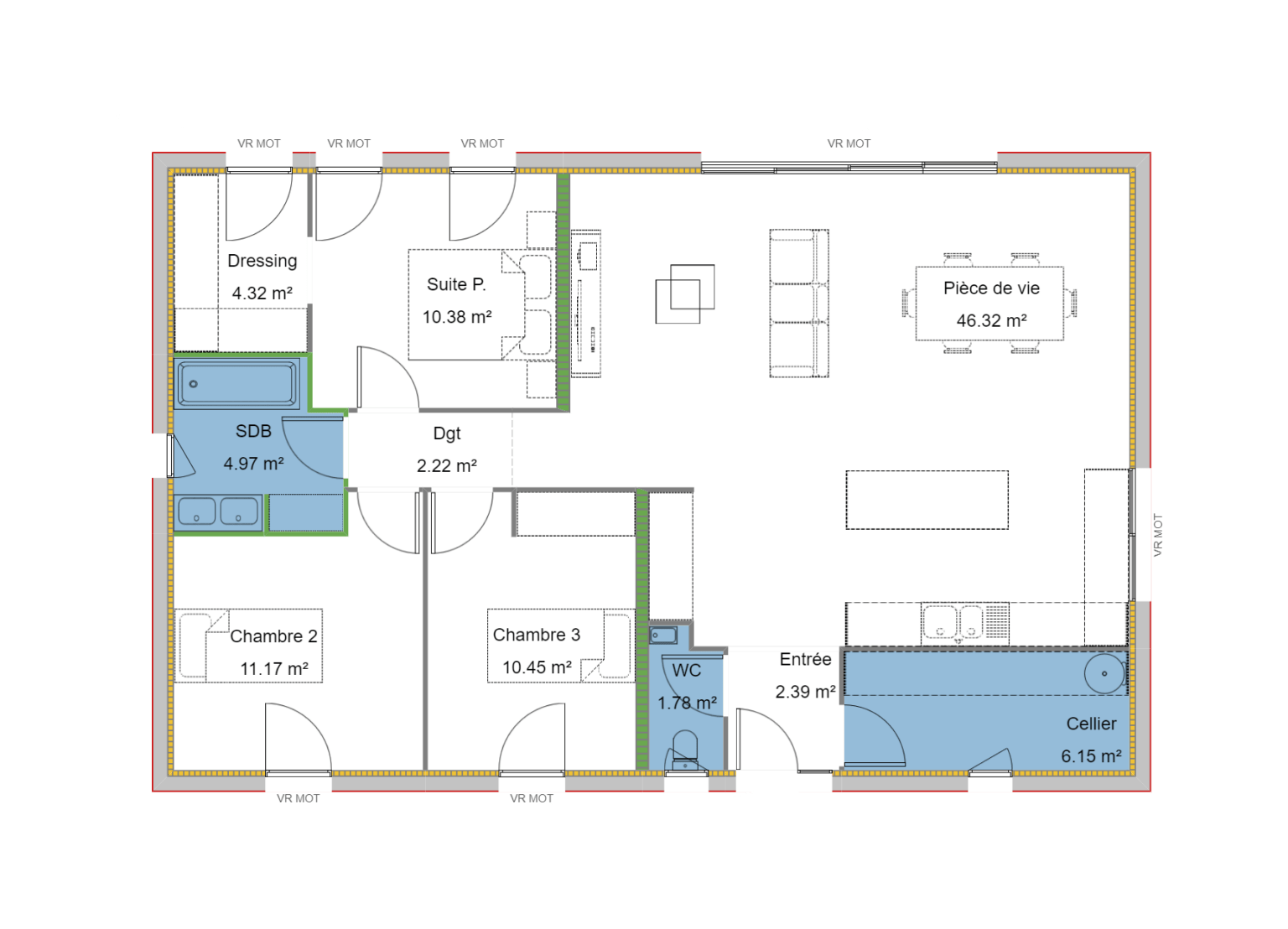 Plan Tilleul 100 m² - sans cote